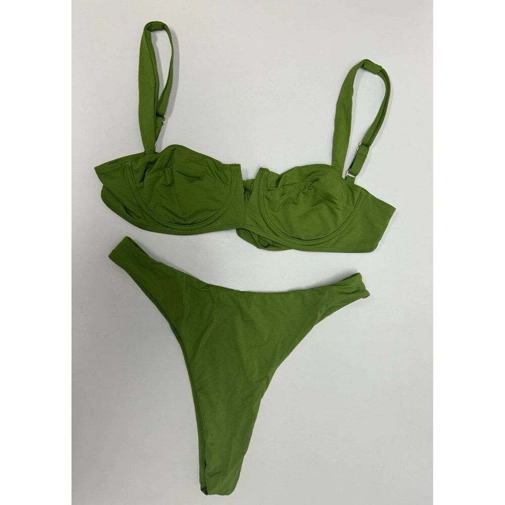 Monday Swimwear Green Bikini Set